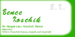 bence koschik business card